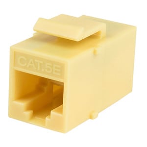 Main product image for Cat 5e Yellow RJ45 Inline Coupler with Keysto 150-836